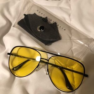 QUAY AUSTRALIA x DESI Sahara Yellow Sunglasses
